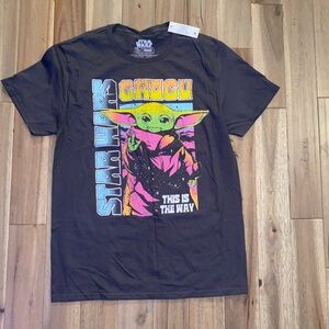 MAD Engine Star Wars Grogu Black Tee with Neon Graphic